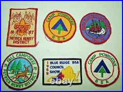 Boy Scout Patch Lot Camp Powhatan Patrick Henry 1967-Blue RidgeCouncil Show 1968