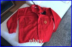 Boy Scout Philmont Patch Bull Jacket 50-60s Red Wool Mens SIZE 46 BSA Official