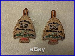 Boy Scout Philmont Scout Ranch Suburban 2 Arrowhead patch set 2006 & Thanks