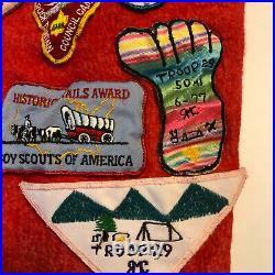 Boy Scout Red Vest 38 Patches 1970's Rocky Mountain Bicentennial Bobcat Pin