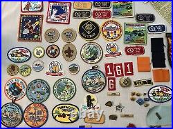 Boy Scout Weblos & Cub Scout Patches Pins + 76 Total + 5 Scarfs Lot