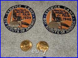 Boy Scout World's Fair Patch & Neckerchief 1939 1940 1964 Coin Slide BSA Scouts