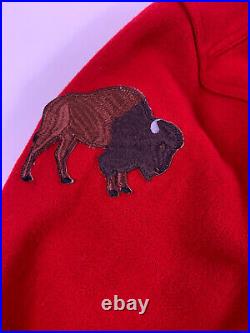 Boy Scout of America Red Wool Shirt Coat Official Jacket Patches VTG BSA Large