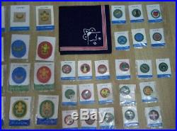 Boy Scout of Japan scarf & huge patch lot / rank badges