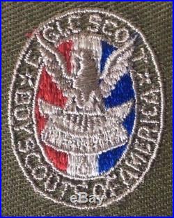 Boy Scouts BSA Eagle Scout Patch Emblem Type 2 (1933-1955) & Eagle Knot-Olive