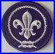 Boy-Scouts-Baden-Powell-House-London-Patch-NEW-Purple-Square-Knot-Silver-Rare-01-tccq