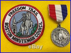 Boy Scouts- Boston Freedom Trail medals and patches lot 1970's & current