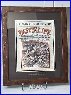 Boy Scouts Boys Life Magazine Cover Embroidered Patch Framed 1911