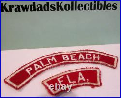 Boy Scouts Bsa 1960's Palm Beach Florida Red & White Community Strips Patches