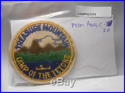 Boy Scouts Felt Camp Patch Treasure Mountain Camp Of The Tetons Id. Caft74