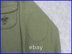 Boy Scouts Jacket Mens 3XL XXXL Green America Wool Blend Emroidery Elbow Patches