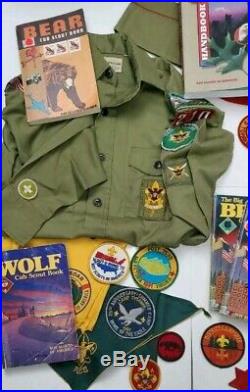 Boy Scouts Of America Lot Patches, Books, Canteen, Hats, Scarves, Shirt, Pins