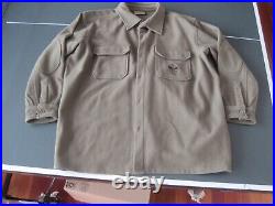 Boy Scouts Of America Wool Jacket Olive Green Mens 2XL Washable Wool Elbow Patch