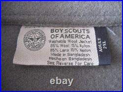 Boy Scouts Of America Wool Jacket Olive Green Mens 2XL Washable Wool Elbow Patch