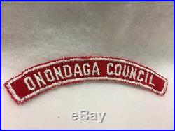 Boy Scouts RARE Onondaga Council (NY) red and white strip patch