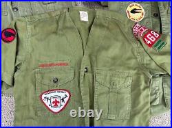 Boy Scouts Uniform Lot BSA Patches Ormond Beach Florida 468 Sanforized Shirt VTG