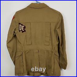 Boy Scouts VTG 1920s Eisner Leader Norfolk Jacket & Patches 4 Pocket Open Collar