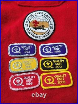 Boy Scouts Vintage 1990s Red Wool Patch Button Shirt Men's Size XL