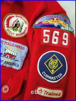 Boy Scouts Vintage 1990s Red Wool Patch Button Shirt Men's Size XL