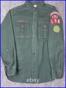 Boy Scouts of America Sanforized Shirt Vintage Patched Explorer BSA Uniform