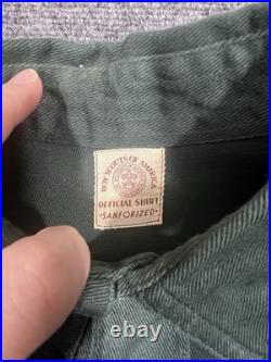 Boy Scouts of America Sanforized Shirt Vintage Patched Explorer BSA Uniform