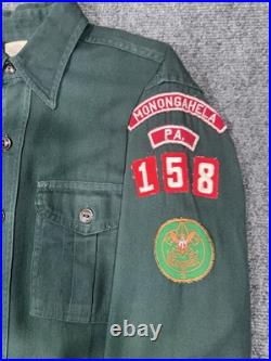 Boy Scouts of America Sanforized Shirt Vintage Patched Explorer BSA Uniform
