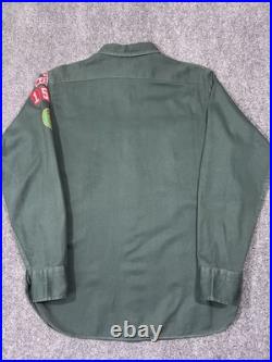 Boy Scouts of America Sanforized Shirt Vintage Patched Explorer BSA Uniform