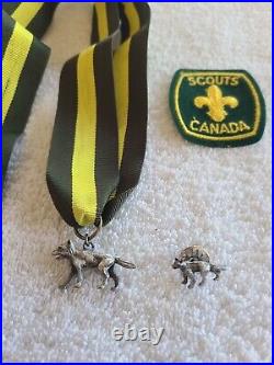 Boy Scouts of Canada Silver Wolf Medal Award with Lapel or Tie Pin & Patch