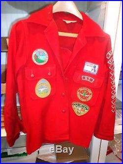Boy Scouts vintage 1960's wool jacket National Jamboree & camp patches New York