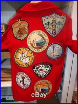 Boy Scouts vintage 1960's wool jacket National Jamboree & camp patches New York