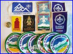 Boy scout world jamboree patches and pin. New or mint condition. 1955-1983