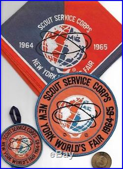 Boy scout would fair 1964,65 neckerchief & patches plus coin