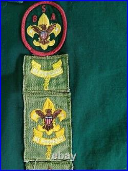 Boys Vintage 60s Boy Scouts Of America Green Jacket From Michigan With 22 Patches