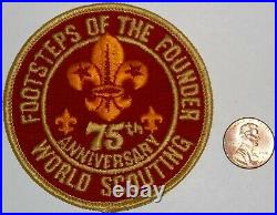 Bsa Boy Scout Footsteps Of The Founder 75th Anniversary World Scouting Patch