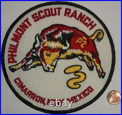 Bsa Boy Scout Philmont Scout Ranch Cimarron New Mexico Bull Jacket Patch 6 Mint