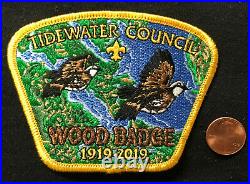 Bsa Tidewater Council Oa Blue Heron 349 Navy 2019 100th Wood Badge 9-patch Set