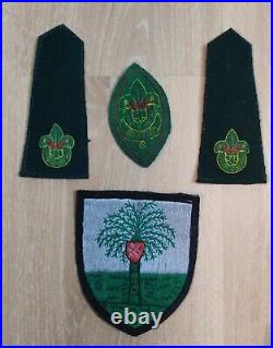 Burma Rangoon St. Paul's School Rover Scout Crew patch lot / badges c. 1961