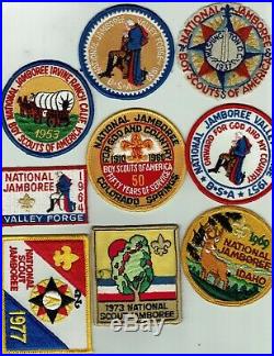 COLLECTION ON 17 USA NATIONAL BOY SCOUT JAMBOREE patches 1937 TO 2018