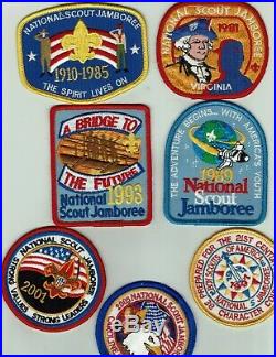 COLLECTION ON 17 USA NATIONAL BOY SCOUT JAMBOREE patches 1937 TO 2018