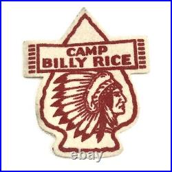 Camp Billy Rice BSA Boy Scouts Of America Native American Indian Felt Patch