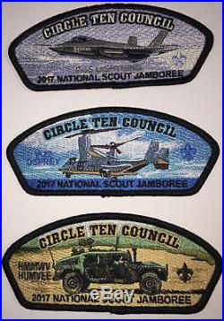Circle Ten Council US Armed Forces 14pc Patch Set 2017 National Scout Jamboree