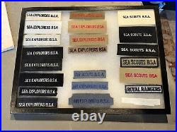 Collection of SEA EXPLORER AIR ROYAL RANGER SCOUT Insignia Patches in Case