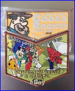 Coosa Lodge 50 NOAC 2012 Lot of 3 Flintstones Rubber OA Flaps and Pocket Patches