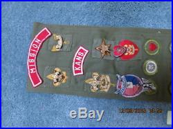 Cub & Boy Scout Vintage Merit Badge Sash WithEagle Medal & All Rank Patches & Pins