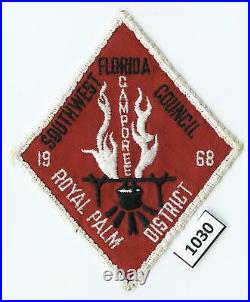 DEALER DAVE Boy Scout RARE 1968 SOUTHWEST FLORIDA COUNCIL CAMPOREE PATCH (1030)