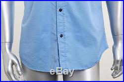 DSQUARED2 Mens Blue Boy Scout Patches Short Sleeve Button Down Casual Shirt 50/L