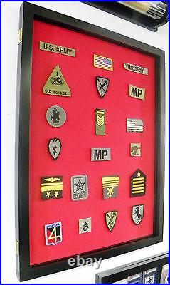 Display Case Cabinet Shadow Box for Military / Police / Boy Scout / Army Patches