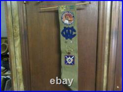 Eagle Scout Medal, Merit Badge Sash, Camp Watchung Letters Patch, Cards, 1940's