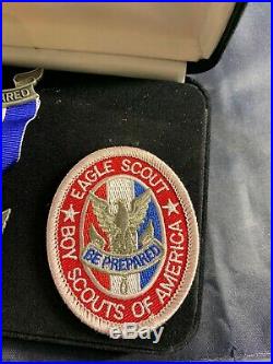Eagle Scout Medal Pins Patch Set In Case BSA MEDAL MENTOR PIN MOM DAD PIN & PATC