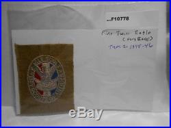 Eagle Scout Patch Fine Twill 1945-1946 (very Rare) F10778